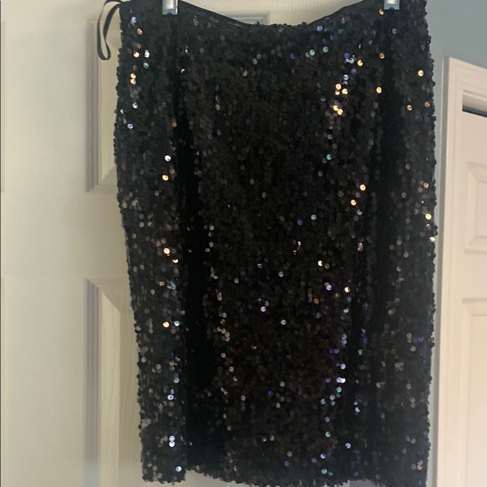 Calvin Klein Black Sequin Pencil Skirt for Night Out